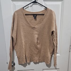 Halogen Cashmere Sweater in Beige Size Medium